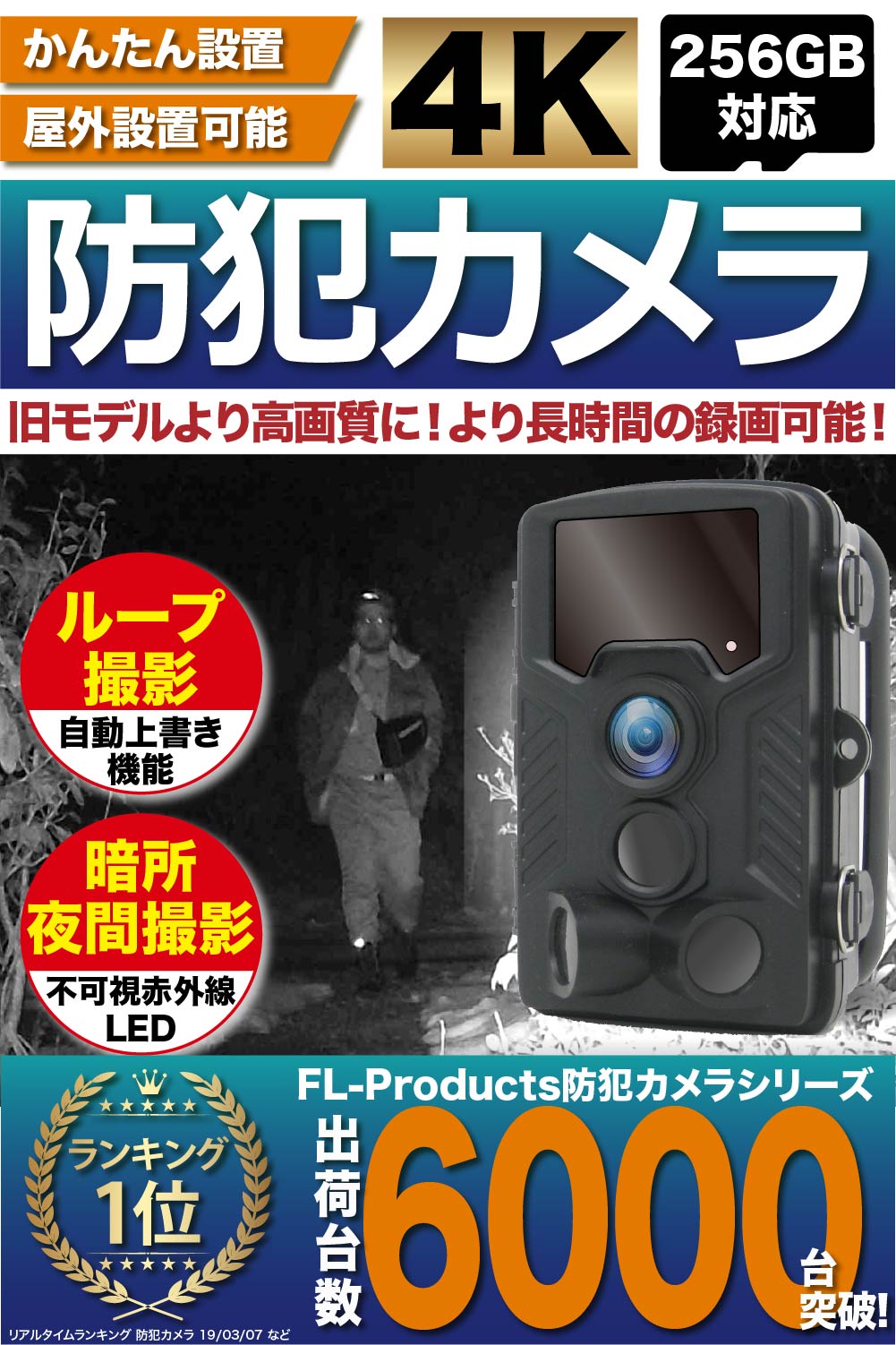 購入日本Folgtek トレイルカメラ 　ミニ　一年間品質保証・安心　防犯カメラ 暗視 IP65防水 メモリー上書き式 人感センサー 不可視赤外線 その他